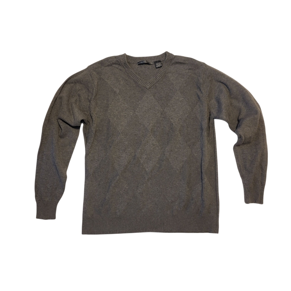 Men's Oscar de La Renta Gray Sweater - Large